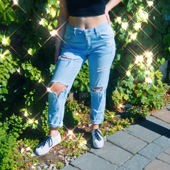 Garage Ripped Blue Jeans - Picture 1 of 4